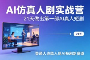 AI仿真人剧实战营，21天做出第一部AI真人短剧，普通人也能入局AI短剧新赛道-数智网创