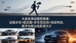 大叔丝滑运镜剪辑课:运镜步伐+稳定器+多车型实拍+高级特效,新手也能出电影感大片-数智网创