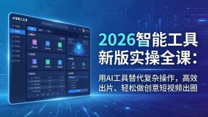 2026智能工具新版实操全课:用AI工具替代复杂操作,高效出片、轻松做创意短视频出圈-数智网创