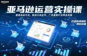 亚马逊运营实操课，覆盖选品方法、新品口诀必学、广告最新打法等全流程，打造跨境爆款店铺(更新4月)-数智网创