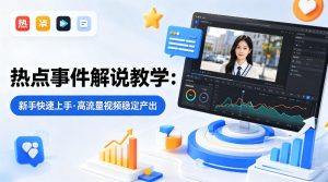 某大V的热点事件解说教学，新手也能快速上手，稳定产出高流量解说视频-数智网创