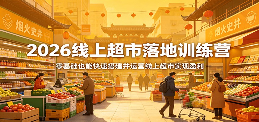 2026线上超市落地训练营，零基础也能快速搭建并运营线上超市实现盈利-数智网创