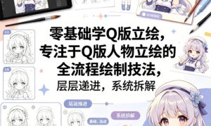 零基础学Q版立绘，专注于Q版人物立绘的全流程绘制技法，层层递进，系统拆解-数智网创