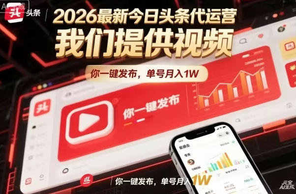 今日头条躺賺模式，你9我1，操作简单，一键发布，单机日入数百，长期合作【揭秘】-数智网创