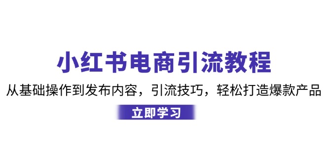 小红书电商引流教程:从基础操作到发布内容,引流技巧,轻松打造爆款产品-数智网创