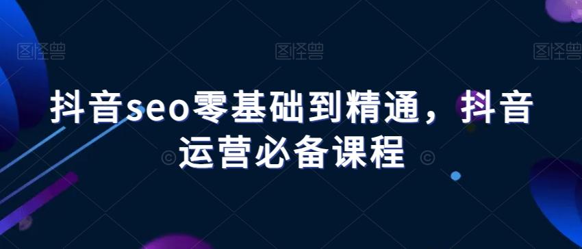 抖音seo零基础到精通，抖音运营必备课程-数智网创
