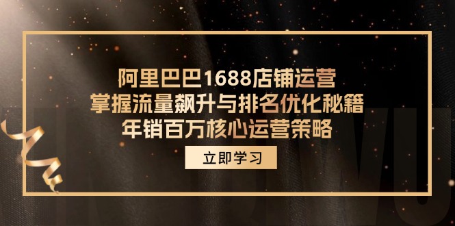 阿里巴巴1688店铺运营，掌握流量飙升与排名优化秘籍 年销百万核心运营策略-数智网创