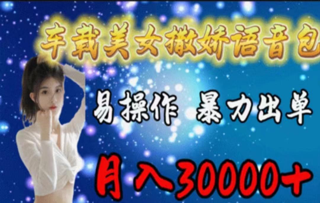 车载美女撒娇语音包，执行就出单，月入3000＋，小白看完课程就能马上实操-数智网创