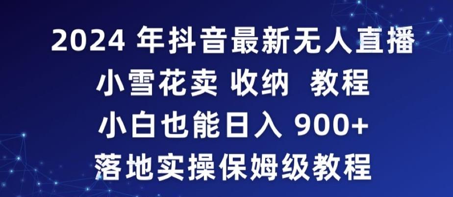 2024年抖音最新无人直播小雪花卖收纳教程，小白也能日入900+落地实操保姆级教程【揭秘】-数智网创