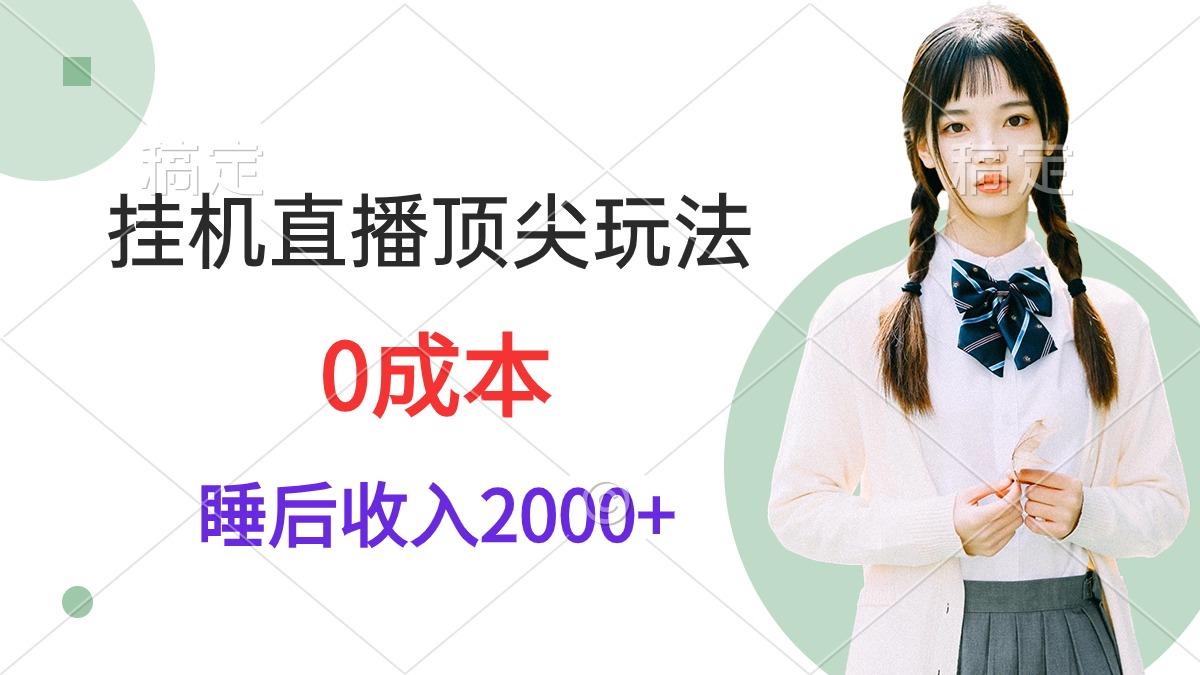 (9715期)挂机直播顶尖玩法，睡后日收入2000+、0成本，视频教学-数智网创