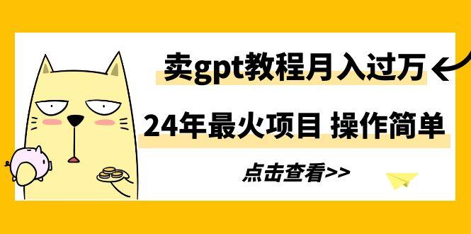 24年最火项目，卖gpt教程月入过万，操作简单-数智网创