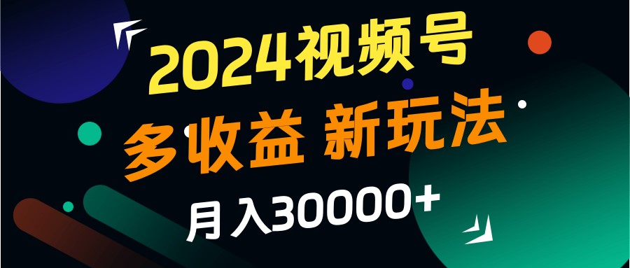 2024视频号多收益的新玩法，月入3w+，新手小白都能简单上手！-数智网创