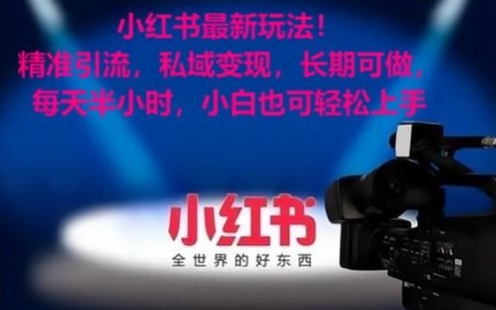 小红书最新玩法！精准引流，私域变现，长期可做，每天半小时，小白也可轻松上手-数智网创