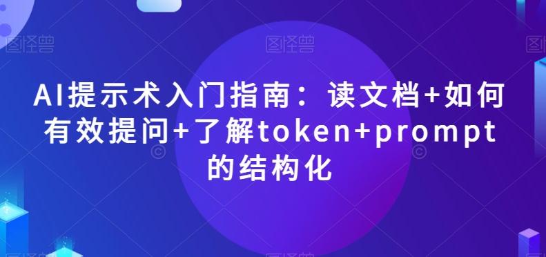 AI提示术入门指南：读文档+如何有效提问+了解token+prompt的结构化【揭秘】-数智网创