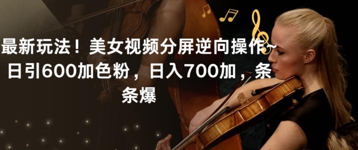 最新玩法！美女视频分屏逆向操作~日引600加色粉，日入700加，条条爆【揭秘】-数智网创