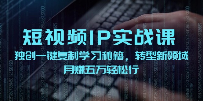 短视频IP实战课，独创一键复制学习秘籍，转战新领域，月赚五万轻松行-数智网创