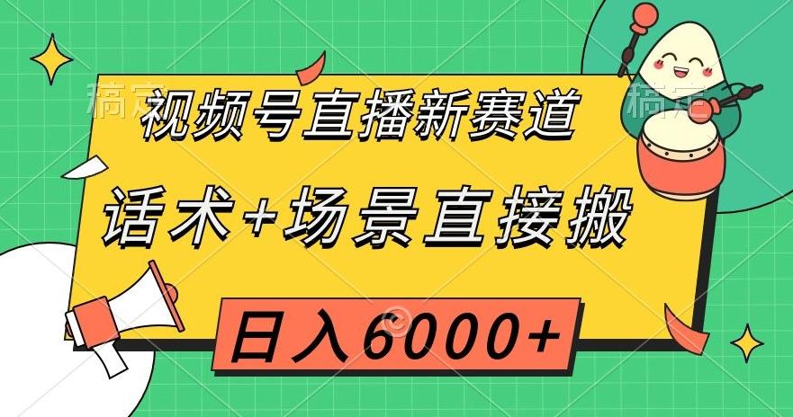 视频号直播新赛道，话术+场景直接搬，日入6000+【揭秘】-数智网创