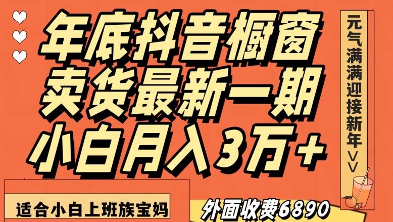 外面收费6890元年底抖音橱窗卖货最新一期，小白月入3万，适合小白上班族宝妈【揭秘】-数智网创