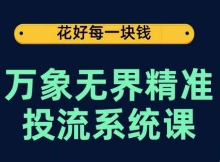 万象无界精准投流系统课，从关键词到推荐，从万象台到达摩盘，从底层原理到实操步骤-数智网创