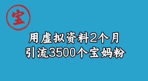 宝哥虚拟资料项目，2个月引流3500个宝妈粉-数智网创