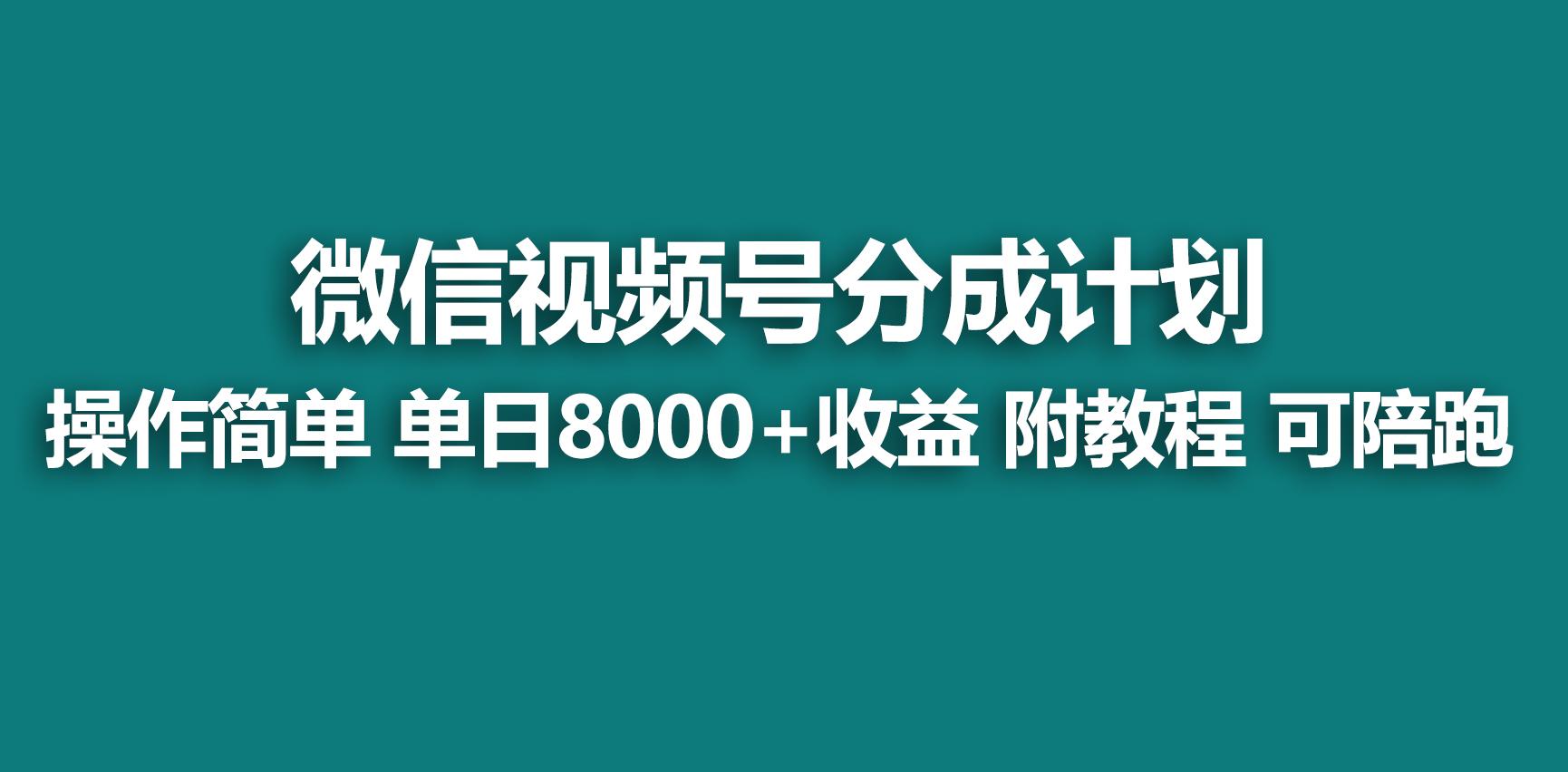 【蓝海项目】视频号分成计划，快速开通收益，单天爆单8000+，送玩法教程-数智网创