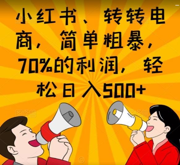 小红书、转转电商，简单粗暴，70%的利润，轻松日入500+-数智网创