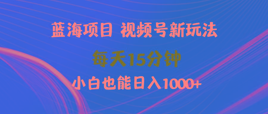 (9813期)蓝海项目视频号新玩法 每天15分钟 小白也能日入1000+-数智网创