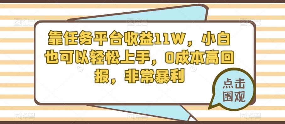 靠任务平台收益11W，小白也可以轻松上手，0成本高回报，非常暴利-数智网创