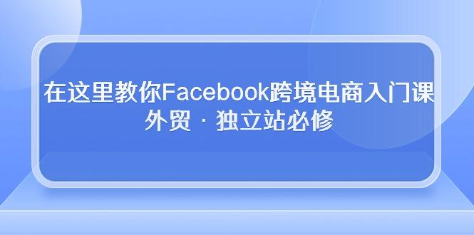 在这里教你Facebook跨境电商入门课，外贸·独立站必修-数智网创