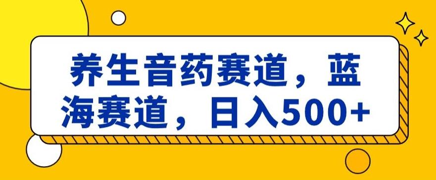 养生音药赛道，蓝海赛道，日入500+【揭秘】-数智网创