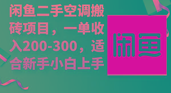 (9539期)闲鱼二手空调搬砖项目，一单收入200-300，适合新手小白上手-数智网创