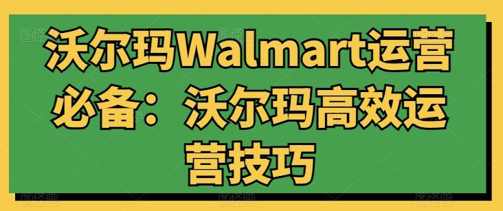 沃尔玛Walmart运营必备：沃尔玛高效运营技巧-数智网创