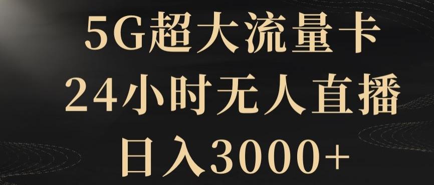 5G超大流量卡，24小时无人直播，日入3000+【揭秘】-数智网创