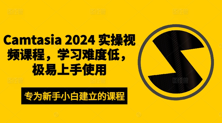 Camtasia 2024 实操视频课程，学习难度低，极易上手使用-数智网创