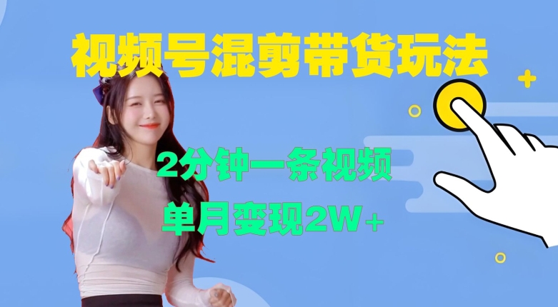 视频号混剪玩法，2分钟一条视频，单月变现2W+【揭秘】-数智网创