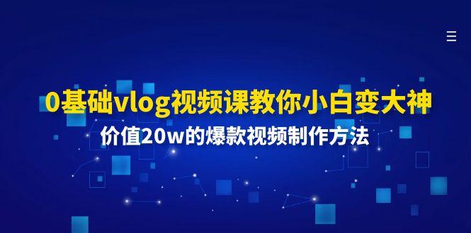 0基础vlog视频课教你小白变大神：价值20w的爆款视频制作方法-数智网创