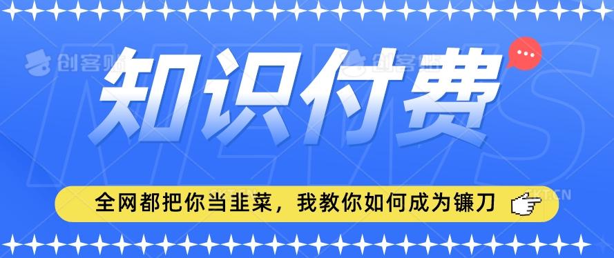 2024最新知识付费项目，小白也能轻松入局，全网都在教你做项目，我教你做镰刀【揭秘】-数智网创