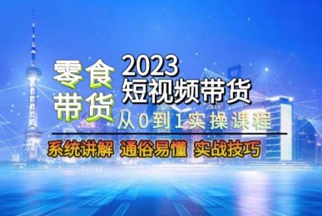 2023短视频带货-零食赛道，从0-1实操课程，系统讲解实战技巧-数智网创