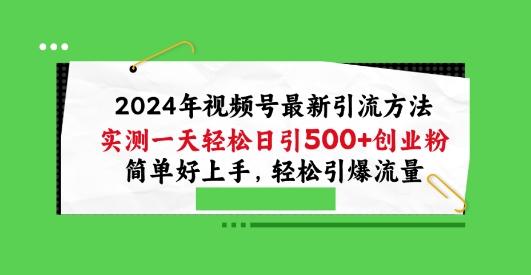 2024年视频号最新引流方法，实测一天轻松日引100+创业粉，简单好上手，轻松引爆流量【揭秘】-数智网创
