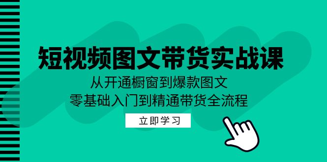 短视频图文带货实战课：从开通橱窗到爆款图文，零基础入门到精通带货-数智网创