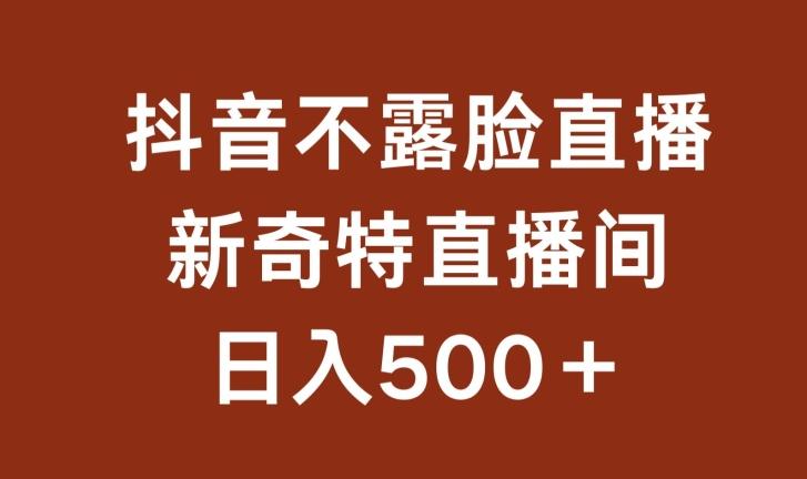 不露脸挂机直播，新奇特直播间，日入500+【揭秘】-数智网创