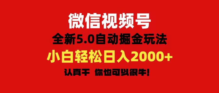 微信视频号变现，5.0全新自动掘金玩法，日入利润2000+有手就行-数智网创