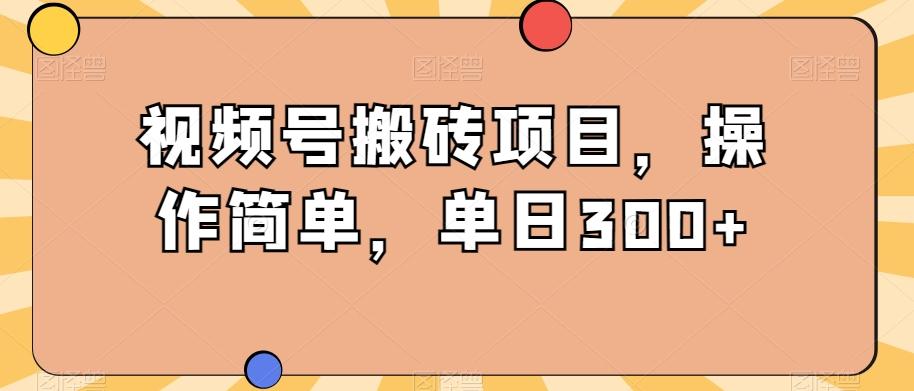 视频号搬砖项目，操作简单，单日300+-数智网创