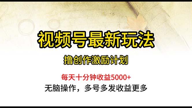 视频号最新玩法，每日一小时月入5000+-数智网创