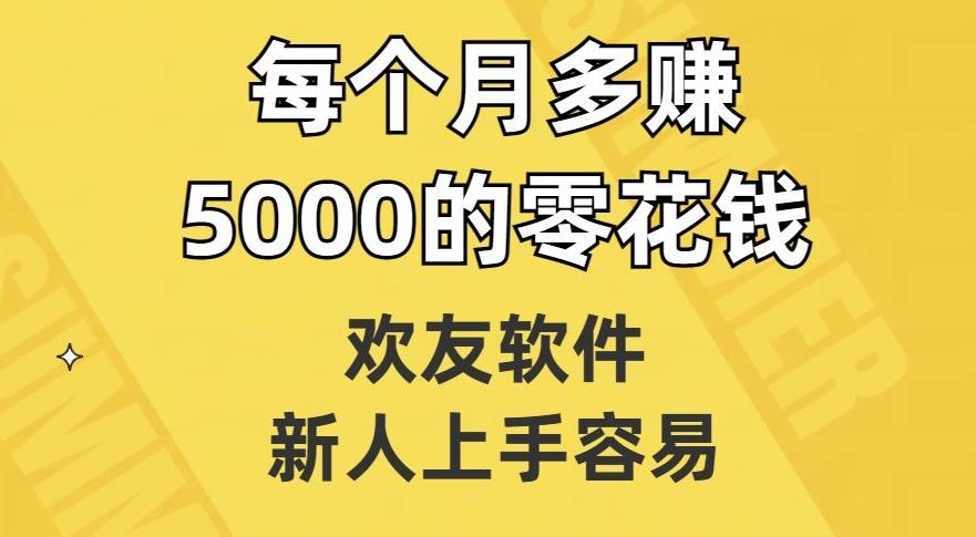 欢友软件，新人上手容易，每个月多赚5000的零花钱【揭秘】-数智网创