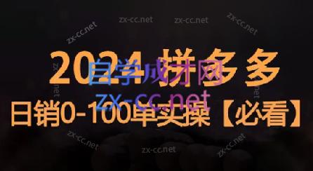 恒哥·2024拼多多日销0-100单实操-数智网创
