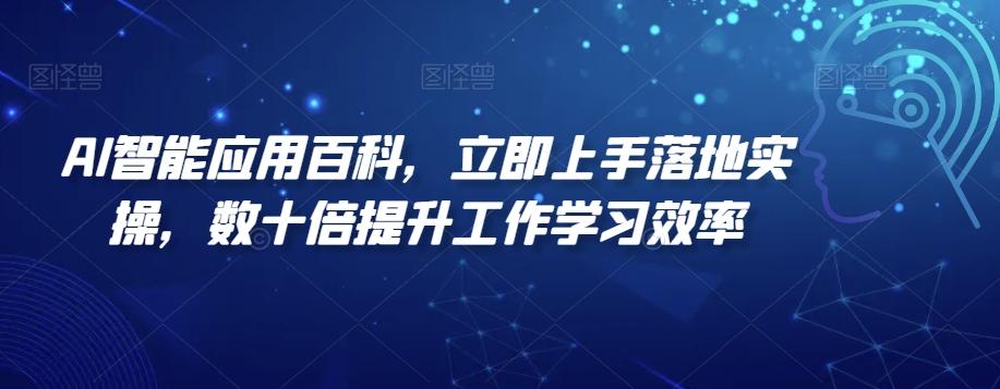 AI智能应用百科，​立即上手落地实操，数十倍提升工作学习效率-数智网创