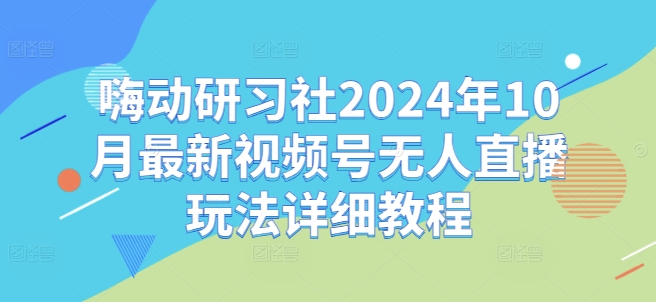 嗨动研习社2024年10月最新视频号无人直播玩法详细教程-数智网创