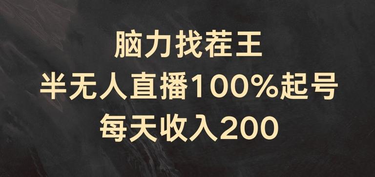 脑力找茬王,半无人直播100%起号,每天收入200+【揭秘】-数智网创