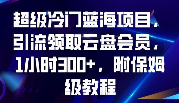 超级冷门蓝海项目,引流领取云盘会员,1小时300+,附保姆级教程-数智网创